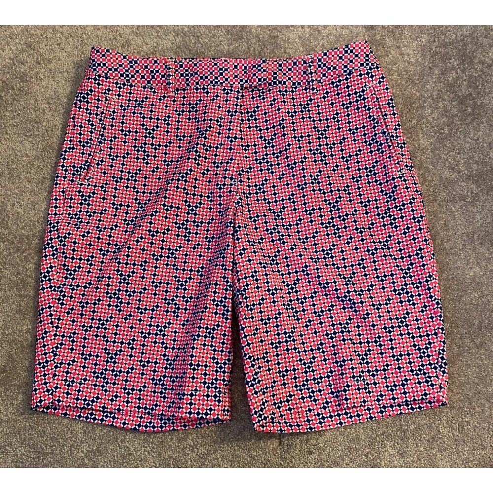 Lady Hagen Womens Pink & Navy Geometric Print Golf Shorts Size 8